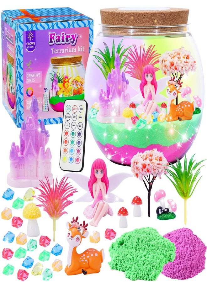 مجموعة هانستار لحديقة الجنيات المضيئة للأطفال - مصباح ليلي LED، هدية عيد ميلاد للبنات من عمر 4 إلى 12 سنة - ألعاب إبداعية للبنات - مجموعة أدوات فنية وحرفية يدوية للأطفال - Image 1